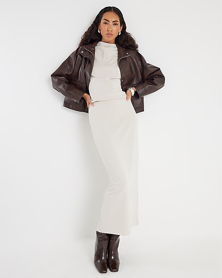 Cream Premium Maxi Skirt