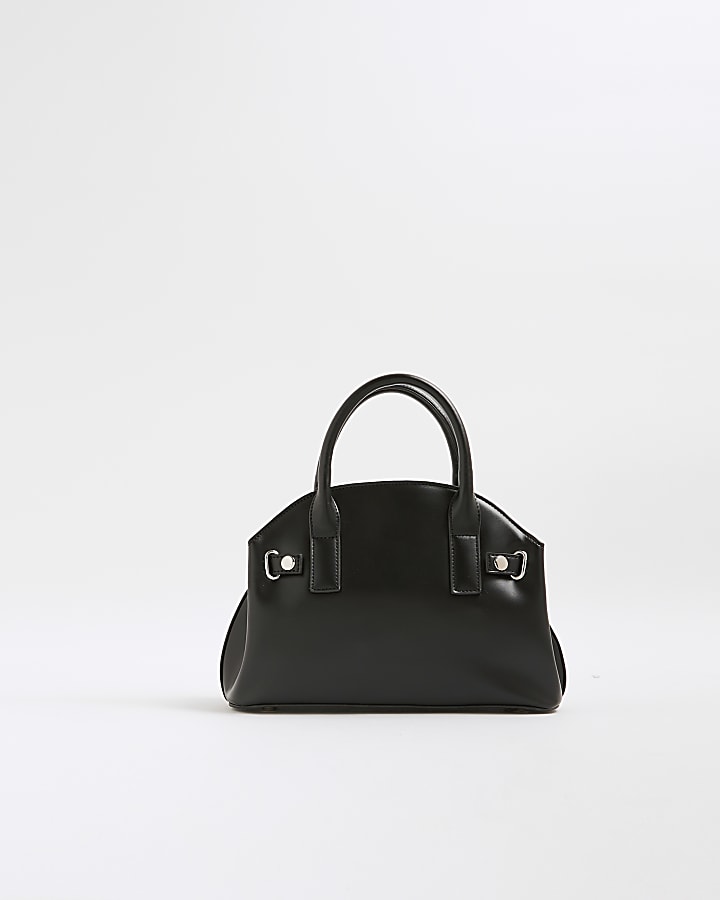 Black Curve Top Charm Tote Bag