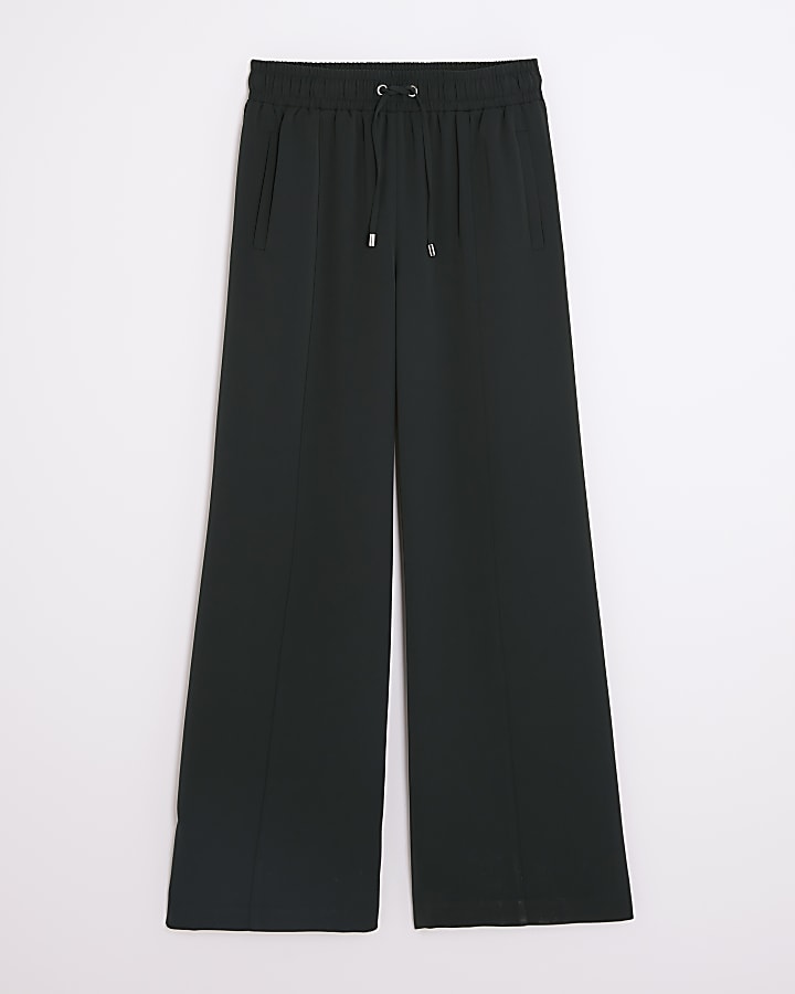 Green Wide Leg Side Striped Joggers
