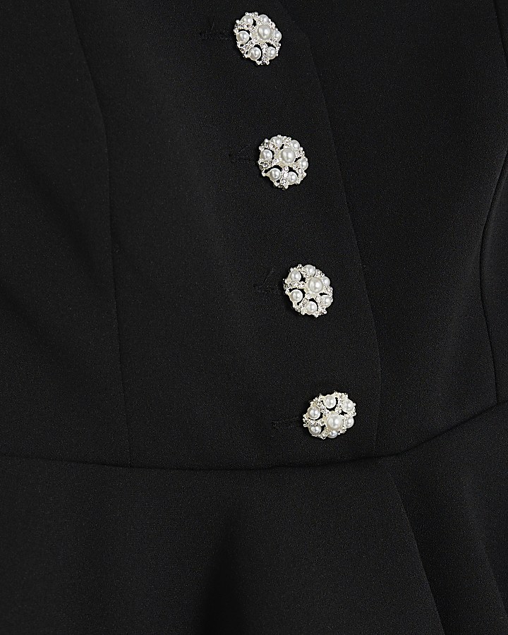Petite Black Peplum Jumpsuit