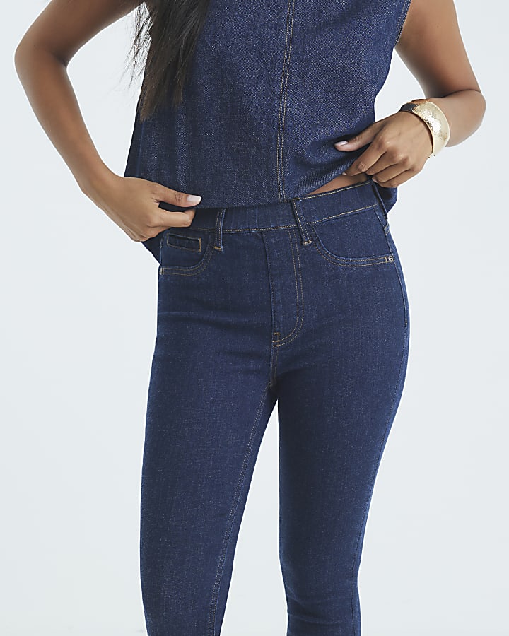 Petite Blue Pull on Skinny Sculpt Jeans