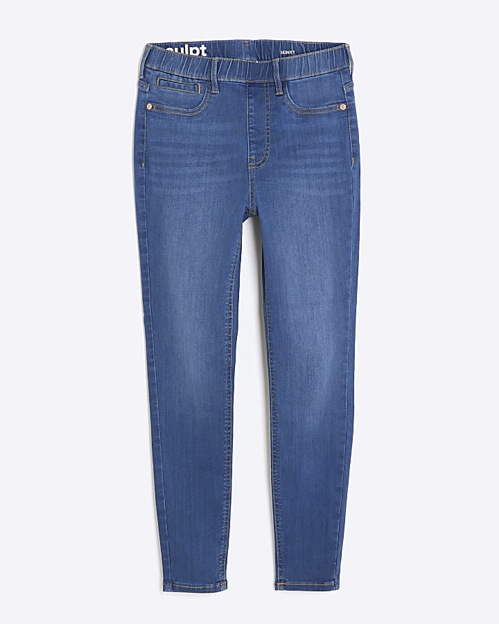 Petite Blue Pull On Sculpt Skinny Jeans