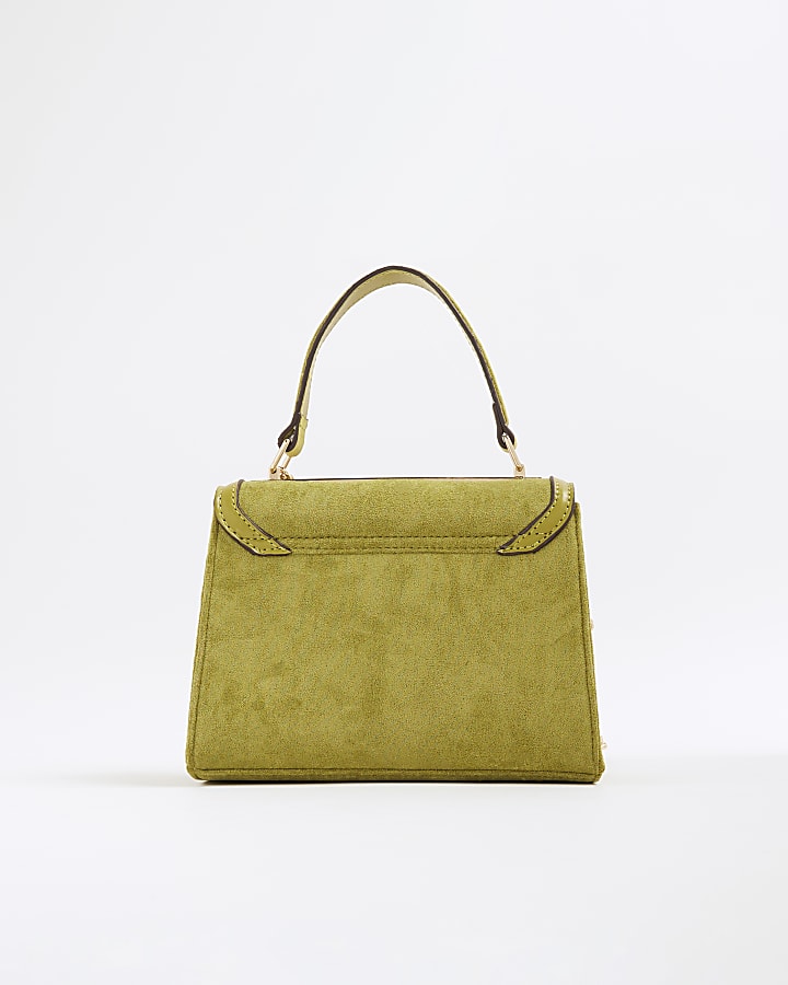 Green Faux Suede Mini Cross Body Bag