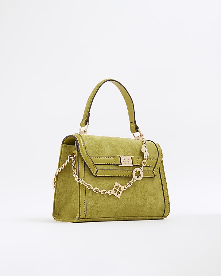 Green Faux Suede Mini Cross Body Bag