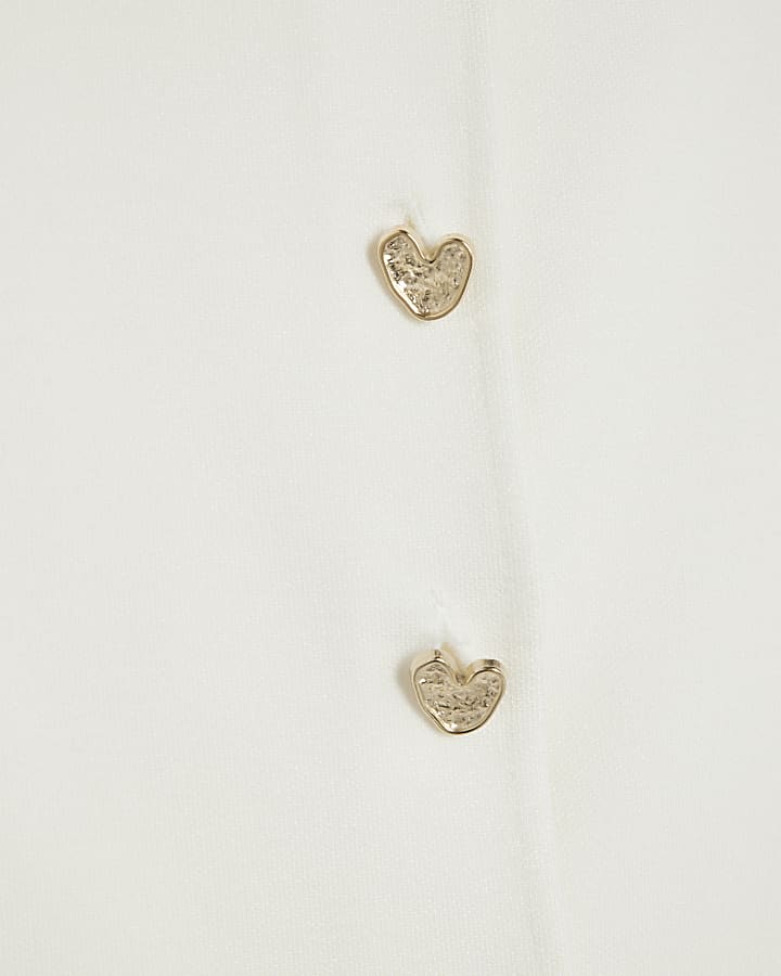 White Sleeveless Cropped Waistcoat