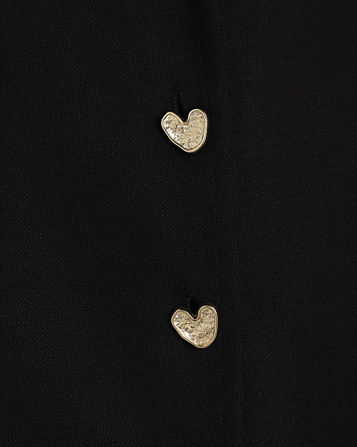 Black Sleeveless Cropped Waistcoat