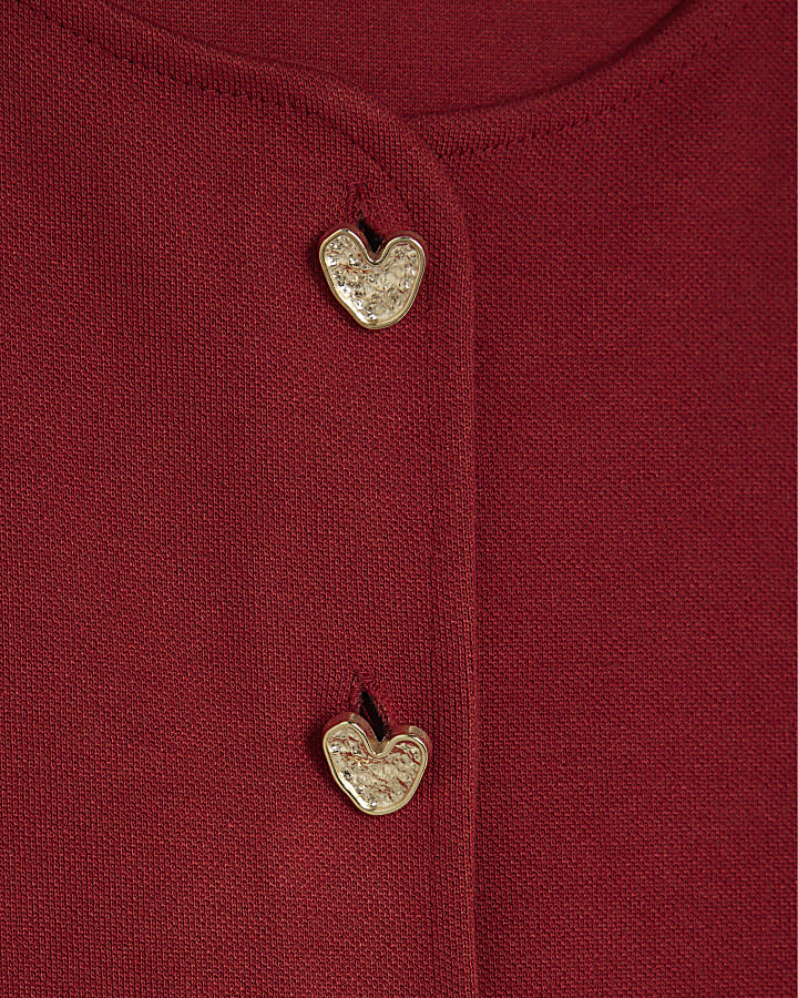 Red Sleeveless Cropped Waistcoat