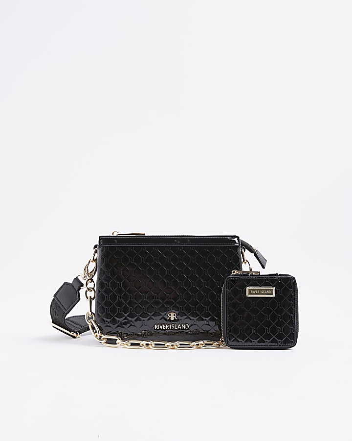Black Small Monogram Chain Cross Body Bag