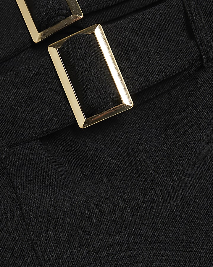 Black Belted Bandeau Midi Dress
