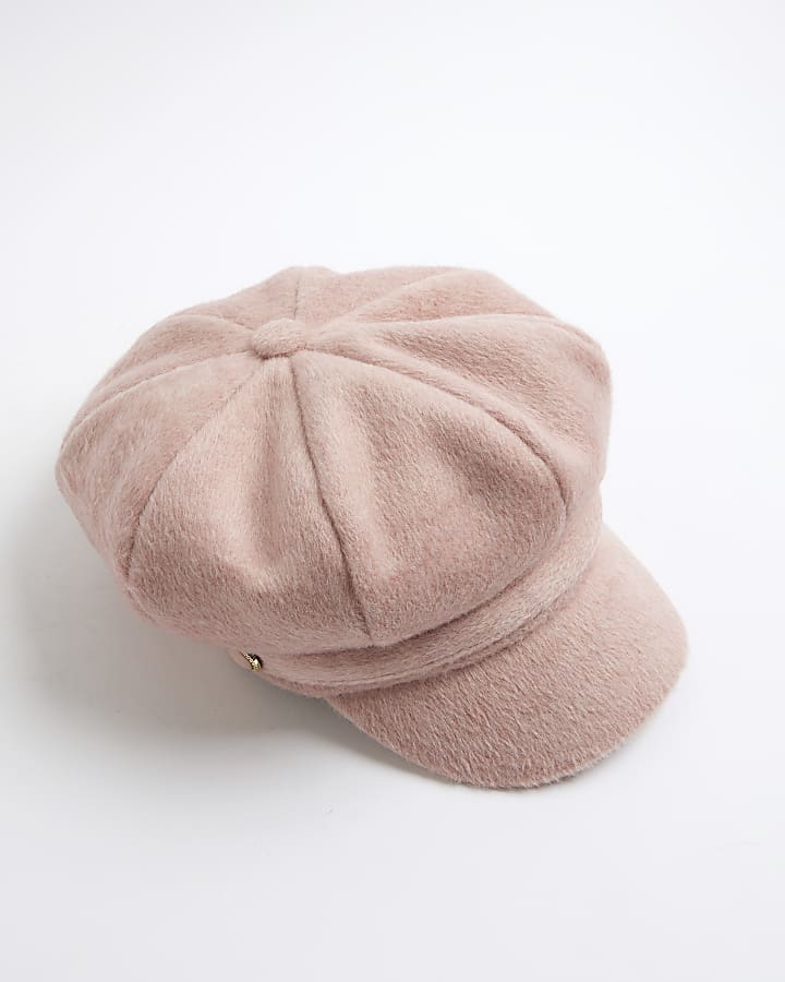 Pink Soft Brushed Baker Boy Hat