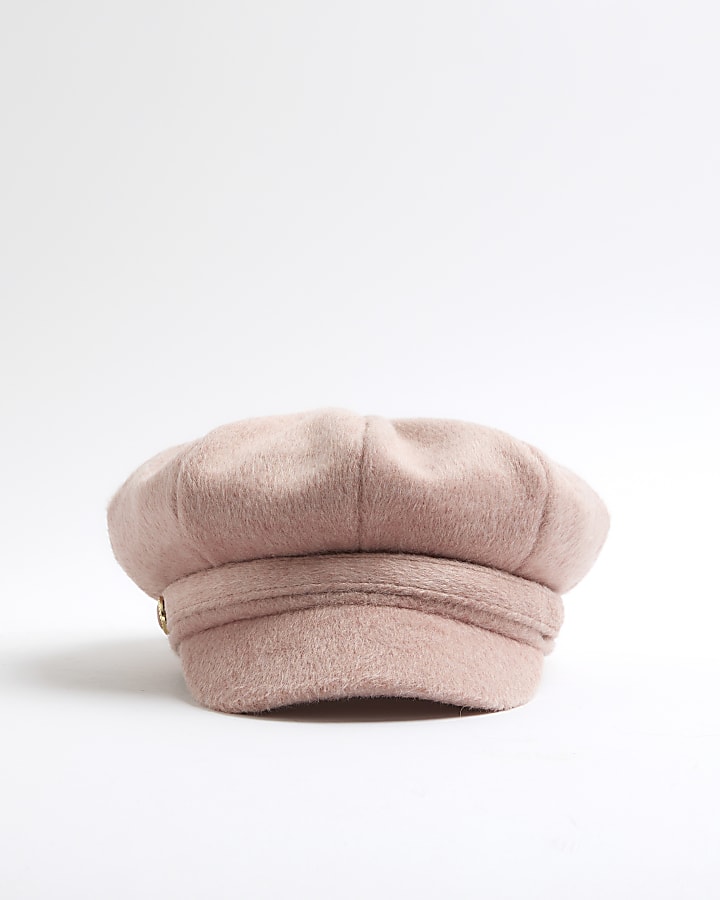 Pink Soft Brushed Baker Boy Hat