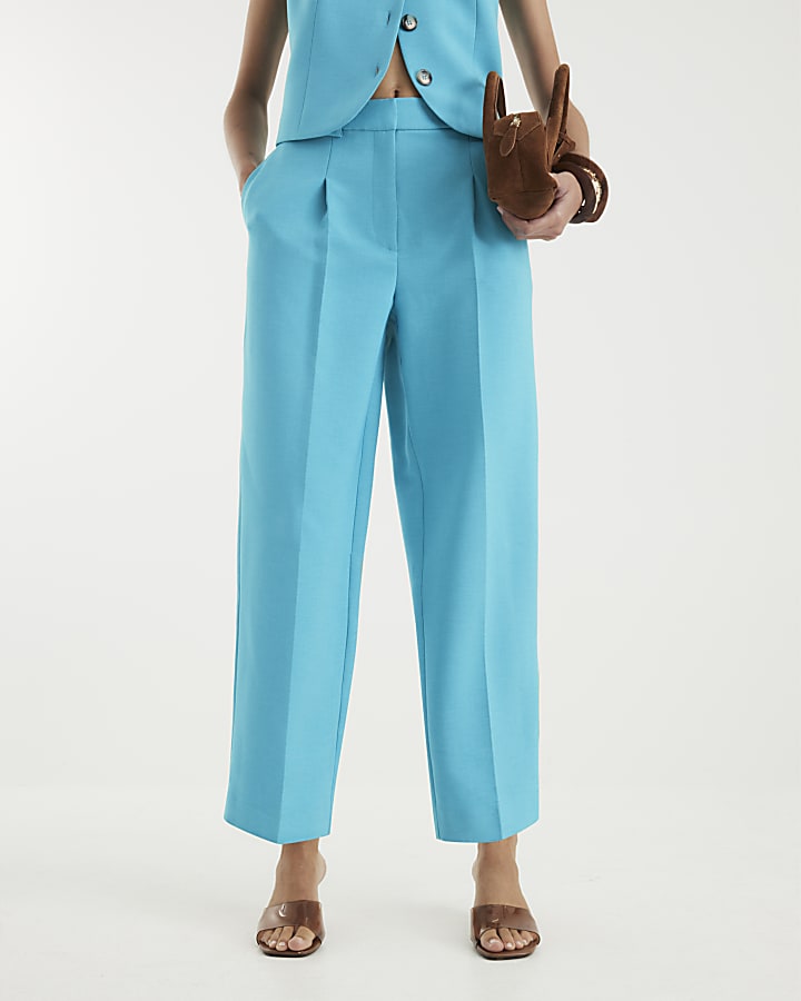 Aqua Tapered Straight Leg Trousers