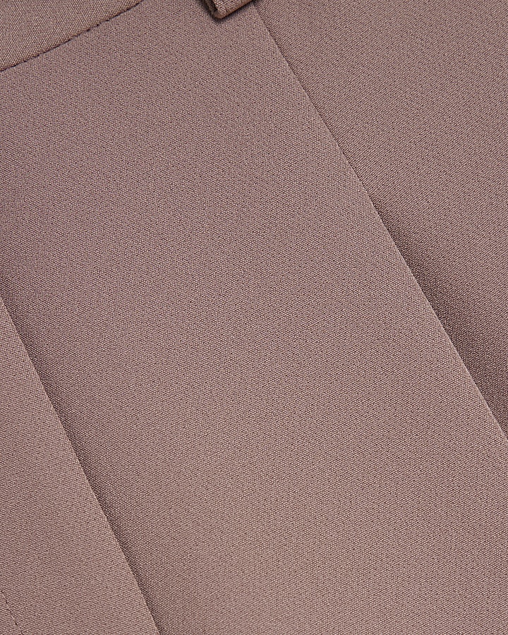 Brown Tapered Straight Leg Trousers