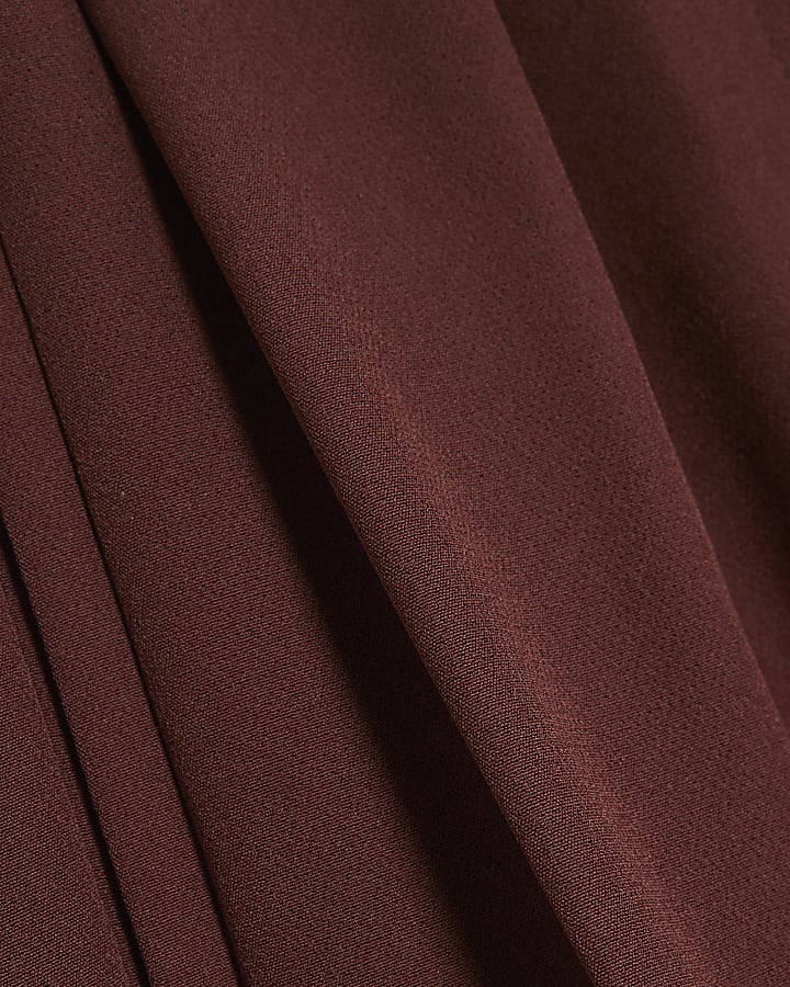 Brown Belted Utility Barrel Leg Trousers
