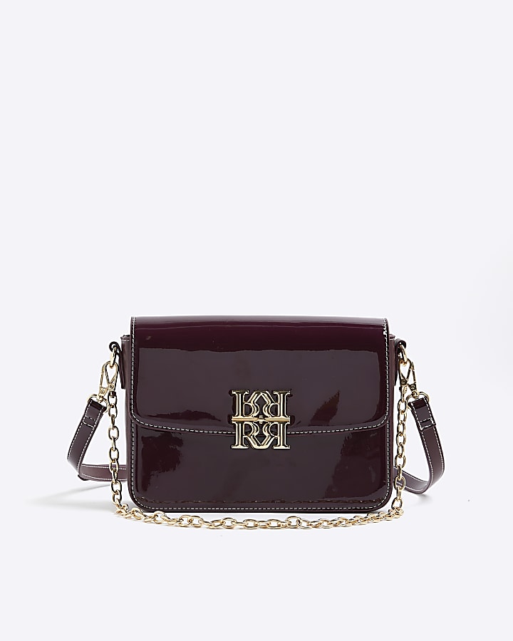 Red Patent RR Satchel Bag