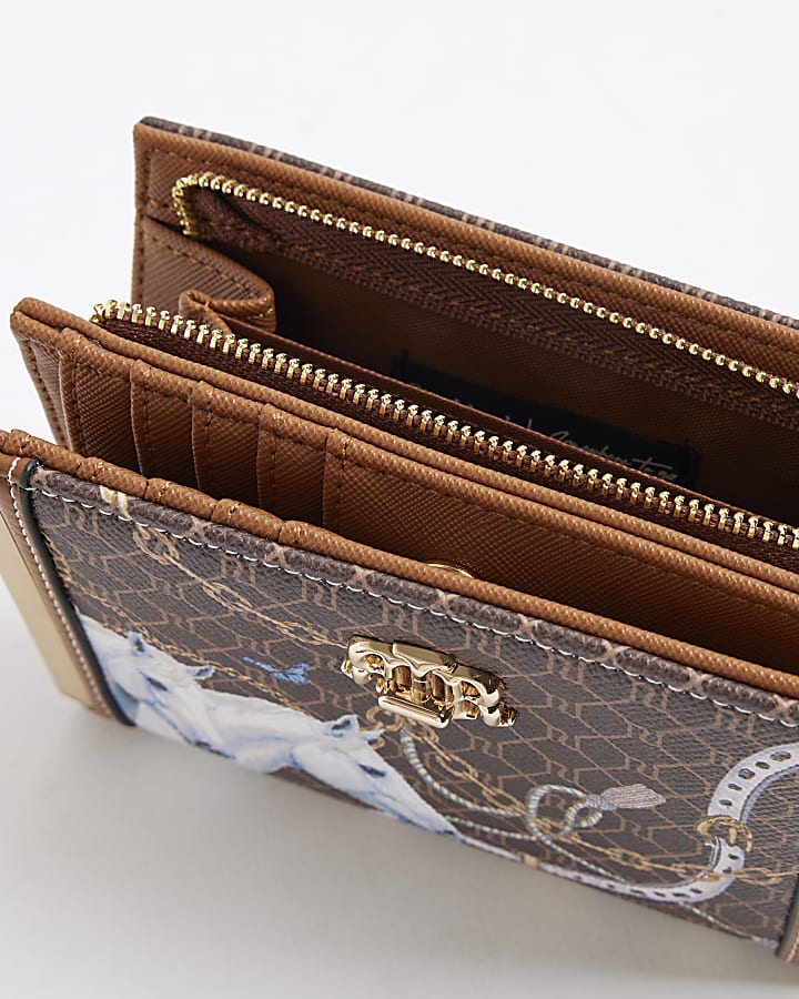 Brown Morgan Horse Monogram Print Purse