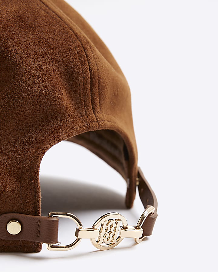 Brown Faux Suede Snaffle Cap