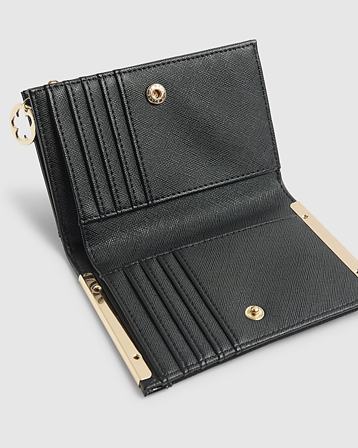 Black Diamante Embellished Lips Purse
