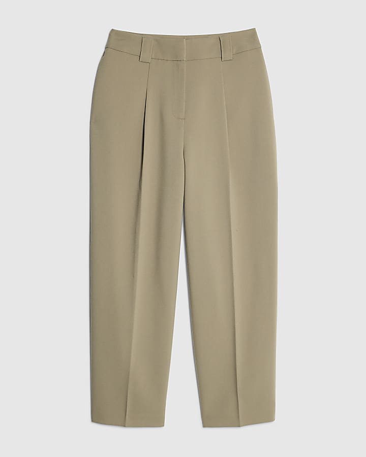 Beige Straight Leg Trousers