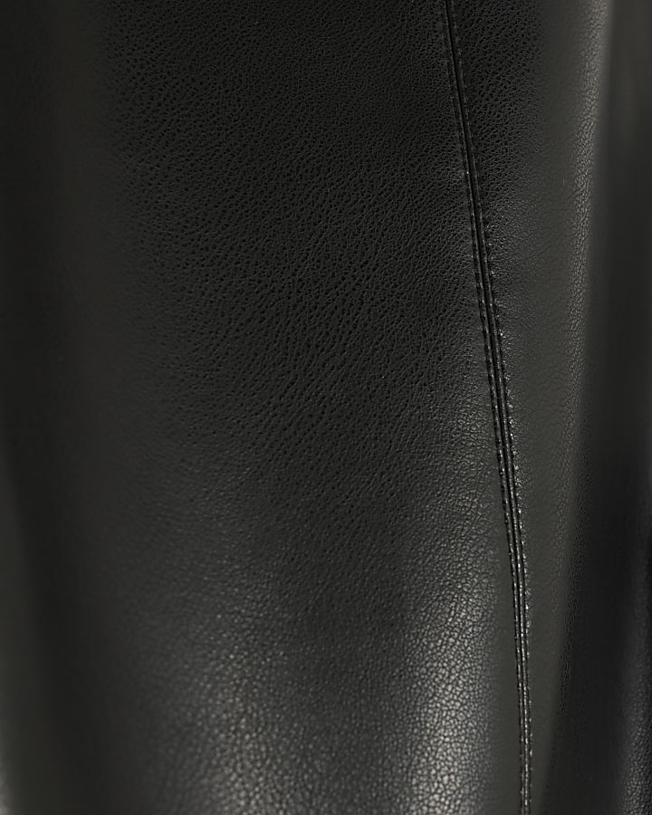 Black Faux Leather Sleeveless Top