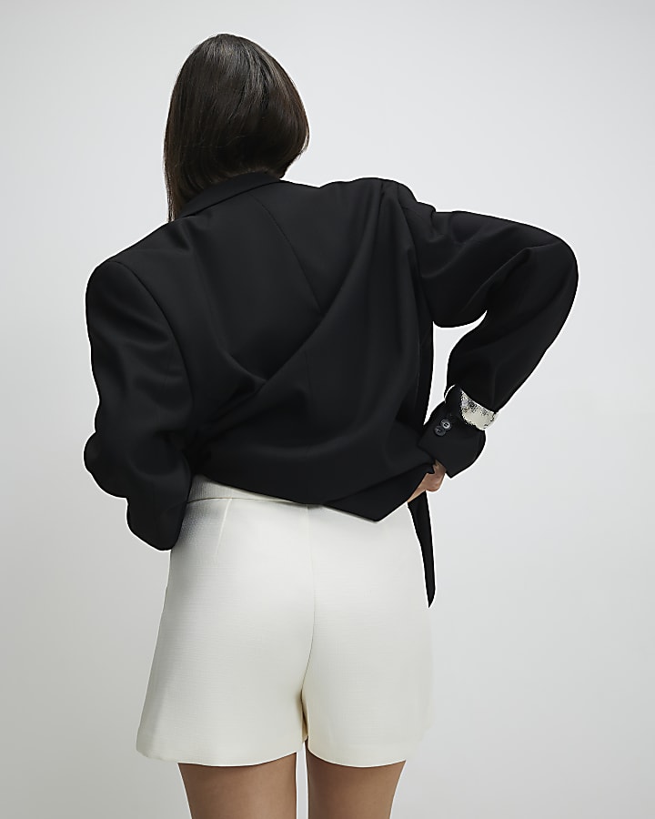 White Embellished Flower Detail Skort