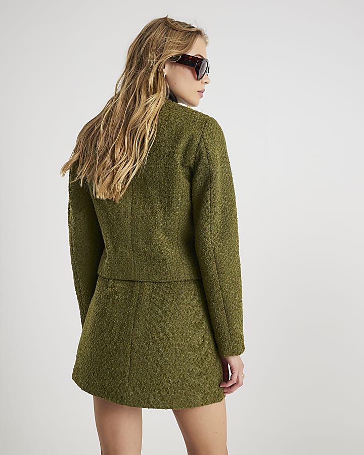 Green Boucle Fringed Trophy Jacket