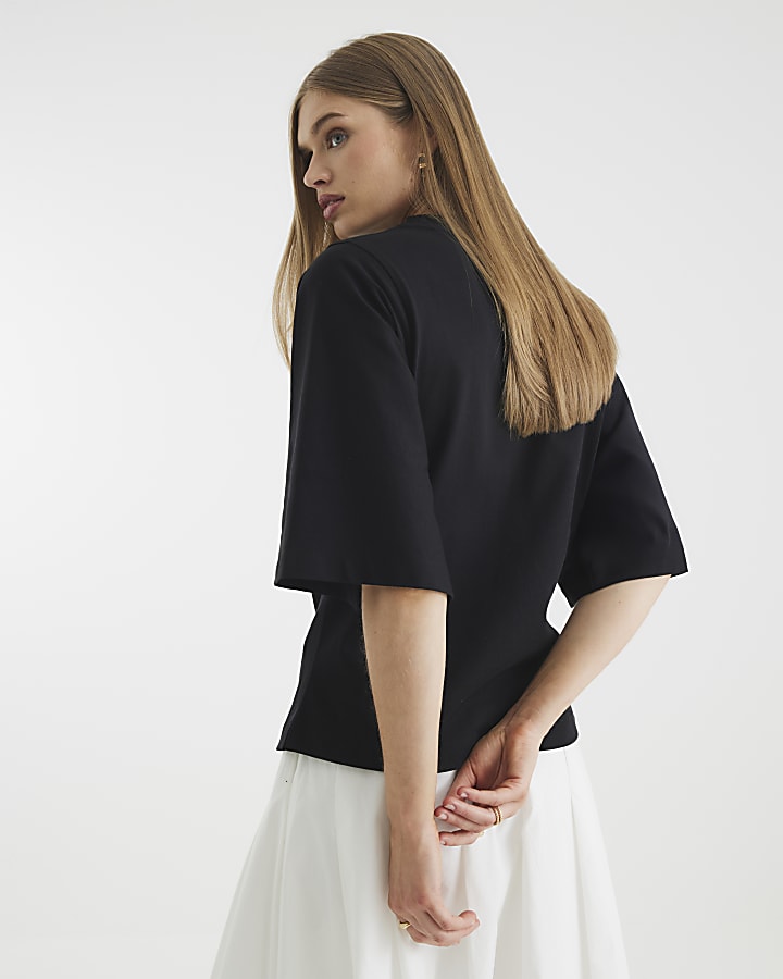 Black Kimono Sleeve T-Shirt