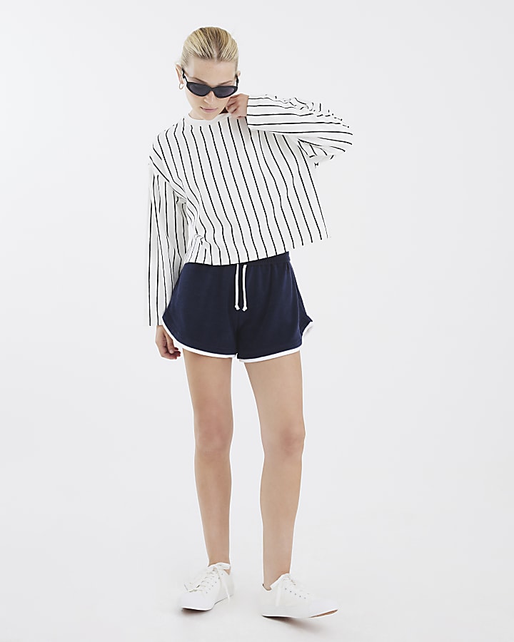 White Stripe Long Sleeve Top