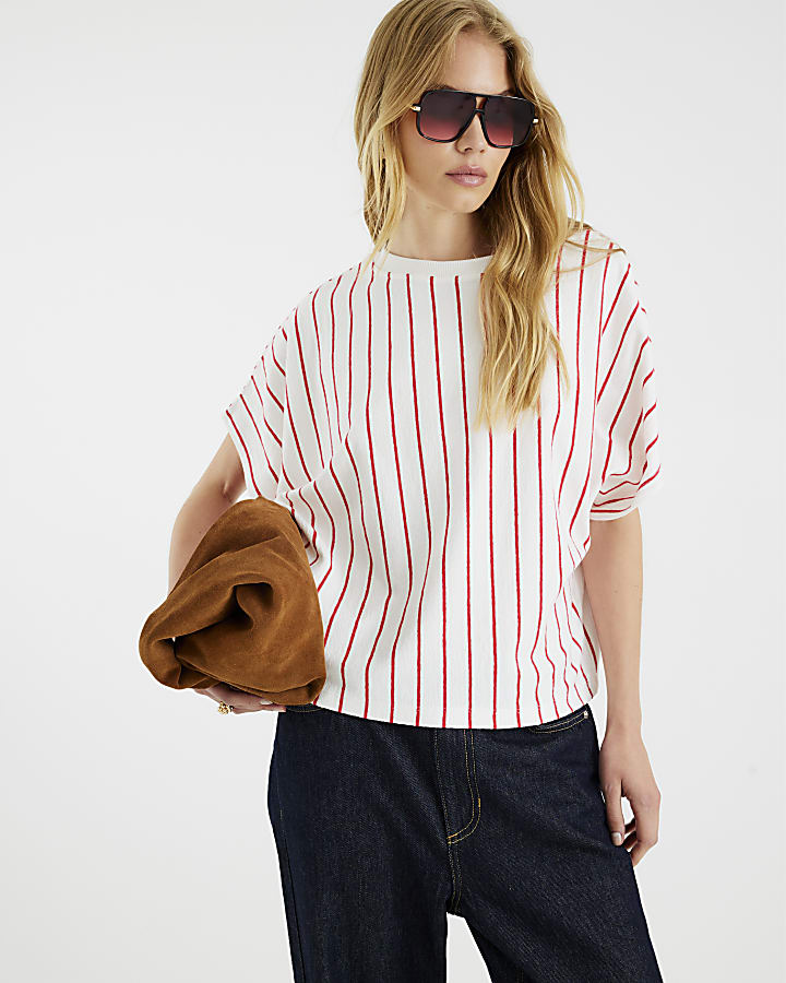 Red Short Sleeve Stripe T-shirt