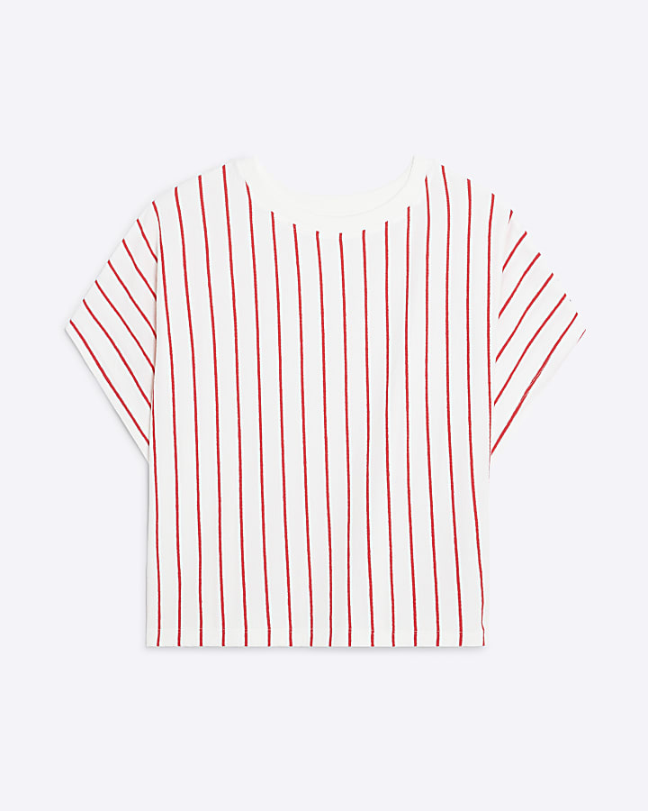 Red Short Sleeve Stripe T-shirt