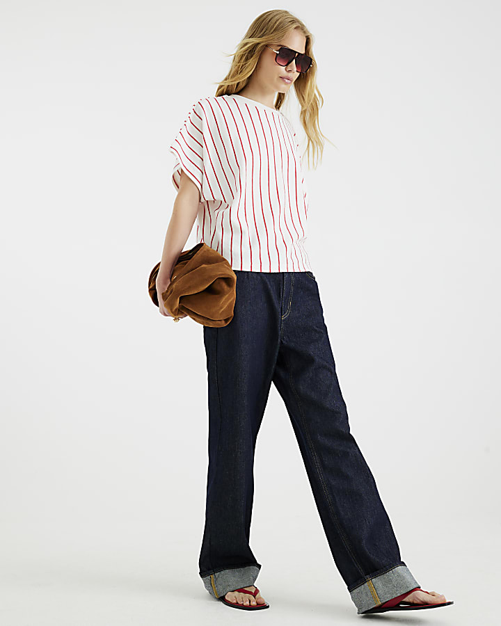 Red Short Sleeve Stripe T-shirt