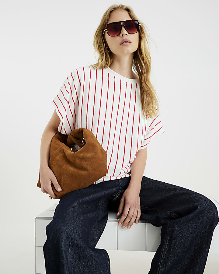 Red Short Sleeve Stripe T-shirt