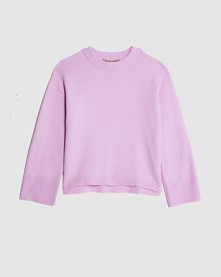 Pink Knitted Crew Neck Jumper