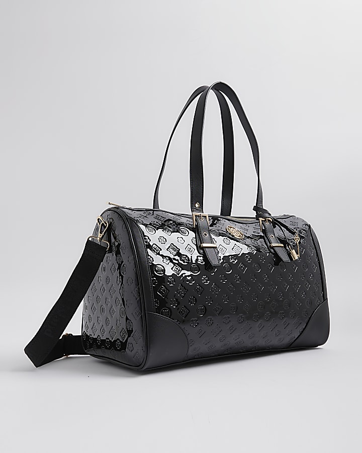 Black Patent Monogram Charm Holdall bag