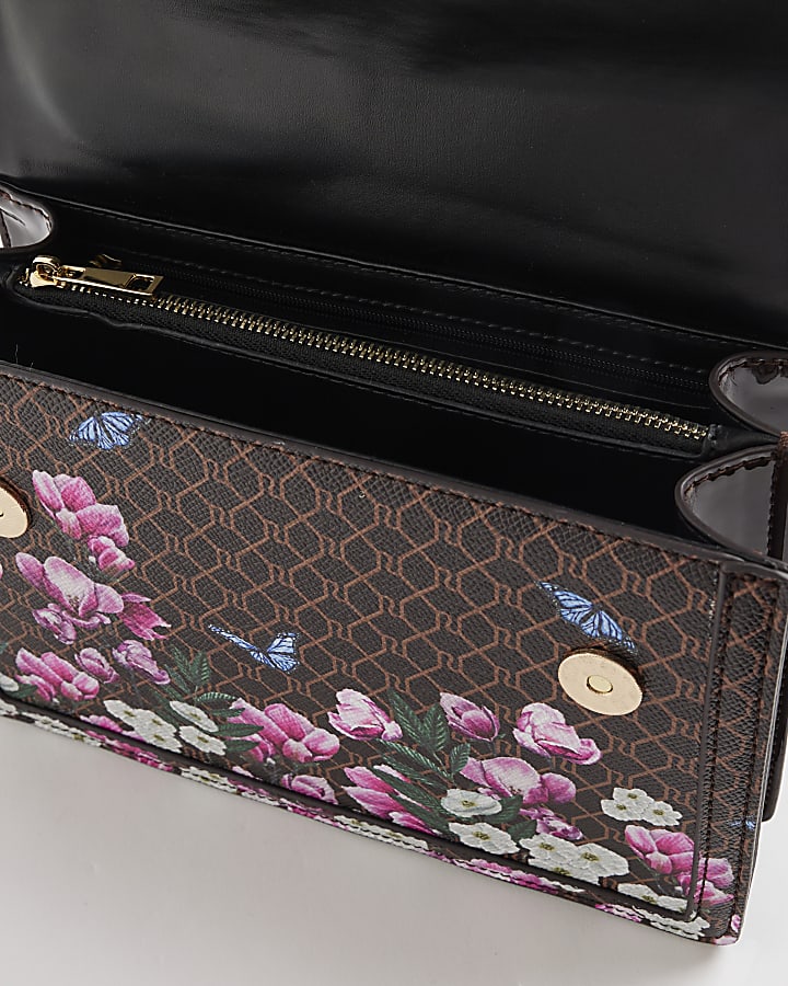 Brown Morgan Floral Monogram Shoulder bag