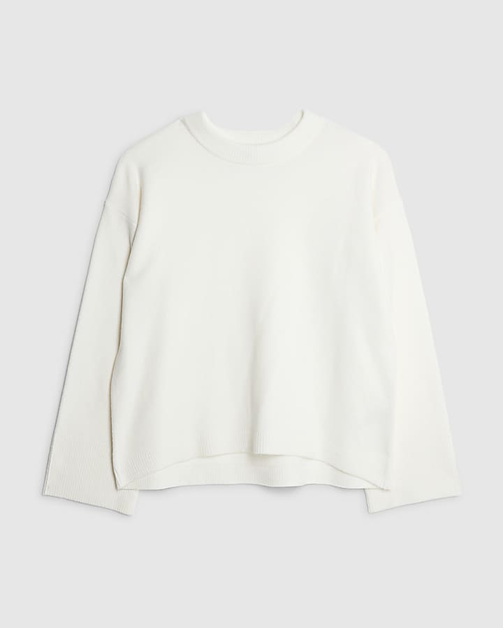 Cream Knitted Crew Neck Jumper