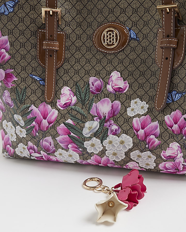 Brown Morgan Floral Monogram Shopper Bag