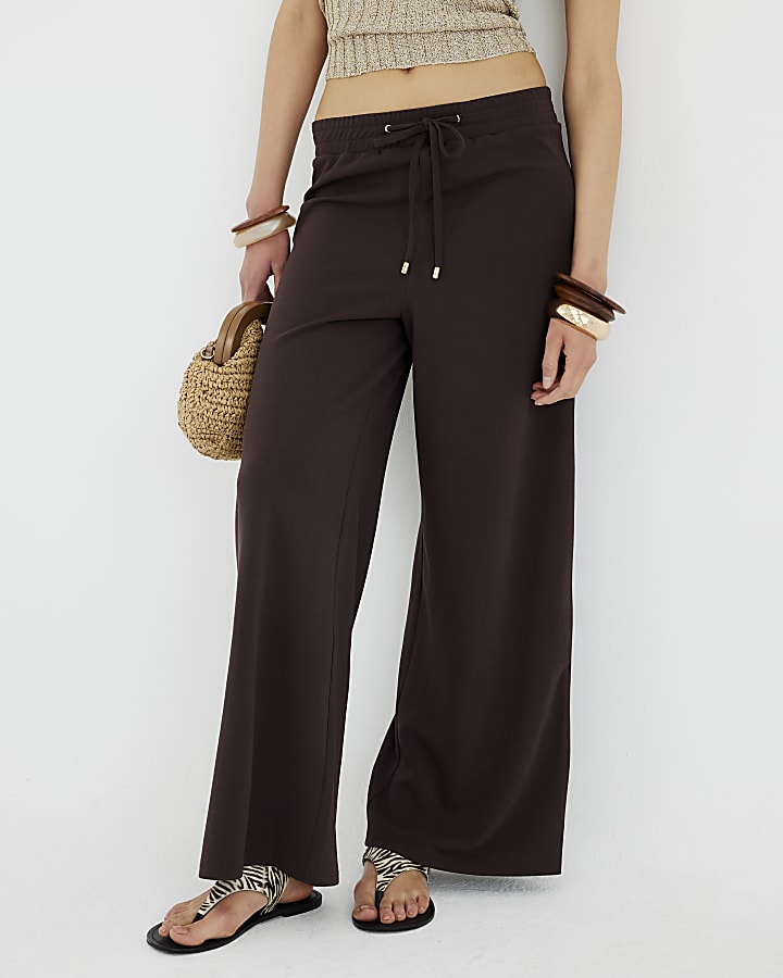 Brown Drawstring Joggers Set