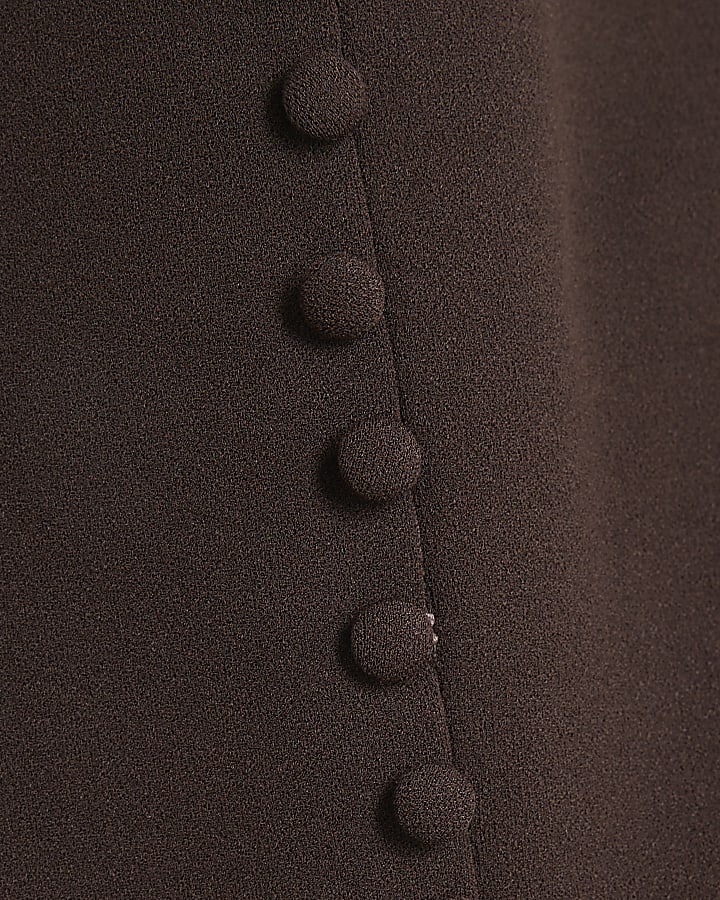 Brown Sleeveless Halter Neck Waistcoat