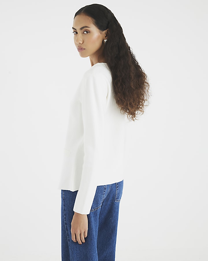 White Button Up Cardigan