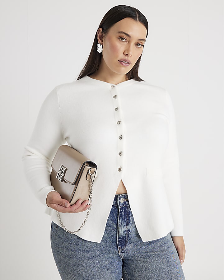 White Button Up Cardigan