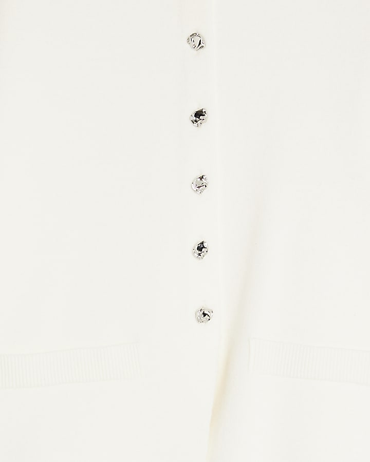White Button Up Cardigan