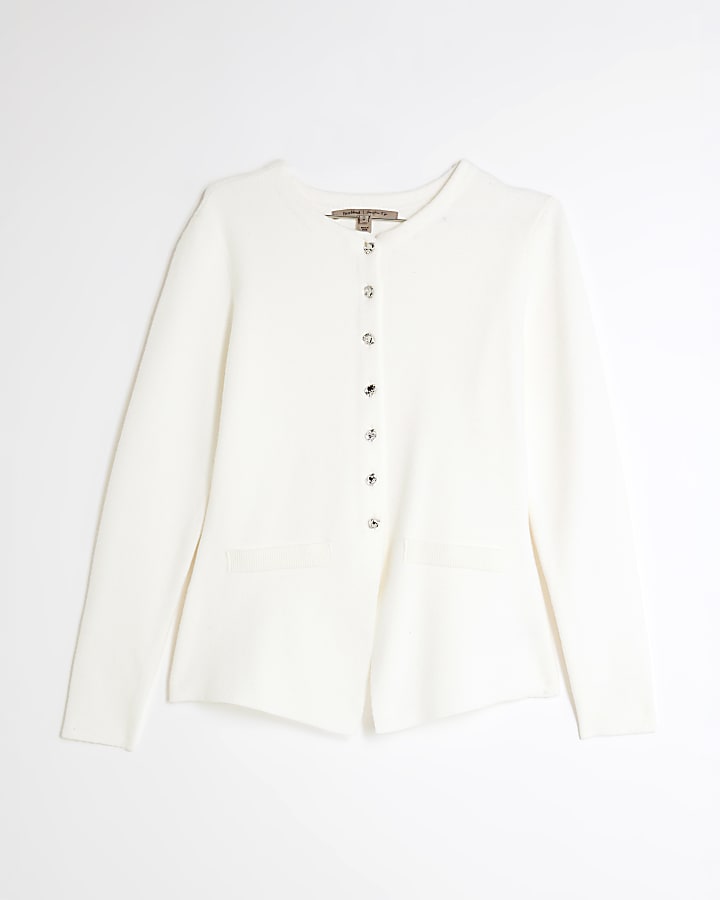 White Button Up Cardigan