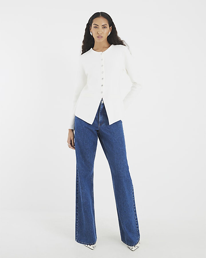 White Button Up Cardigan