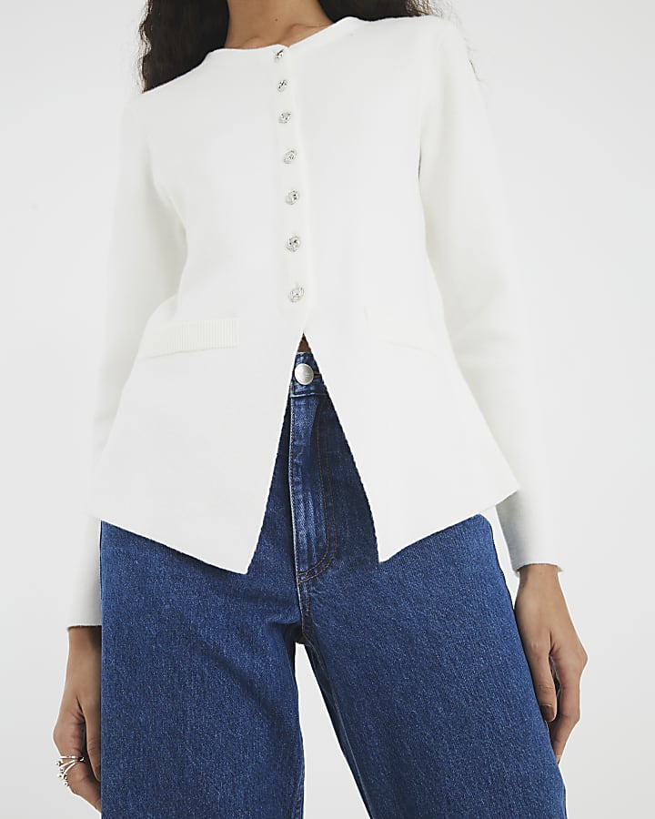 White Button Up Cardigan