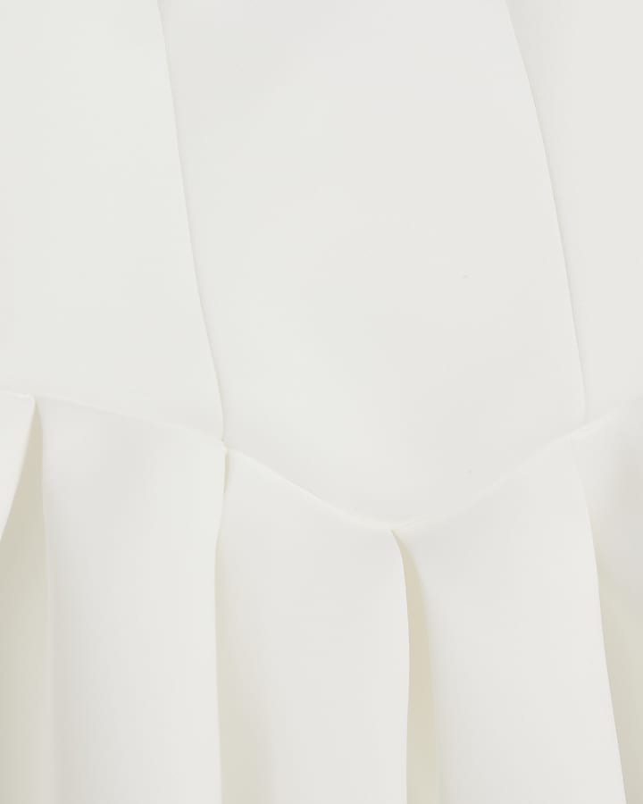 White Sweetheart Peplum Bandeau Top