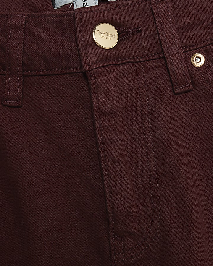 Red Mid Rise Bootcut Trousers