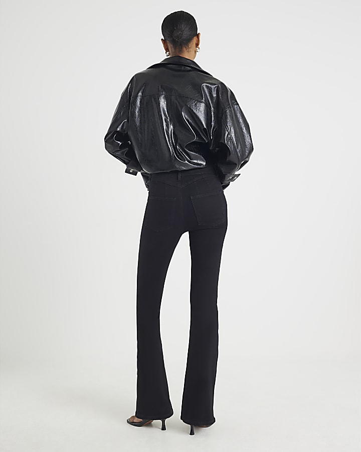 Black High Rise Sculpt Flare Jeans