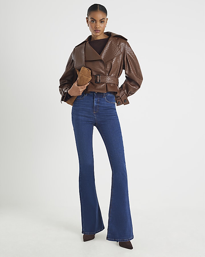 Blue High Rise Sculpt Flare Jeans