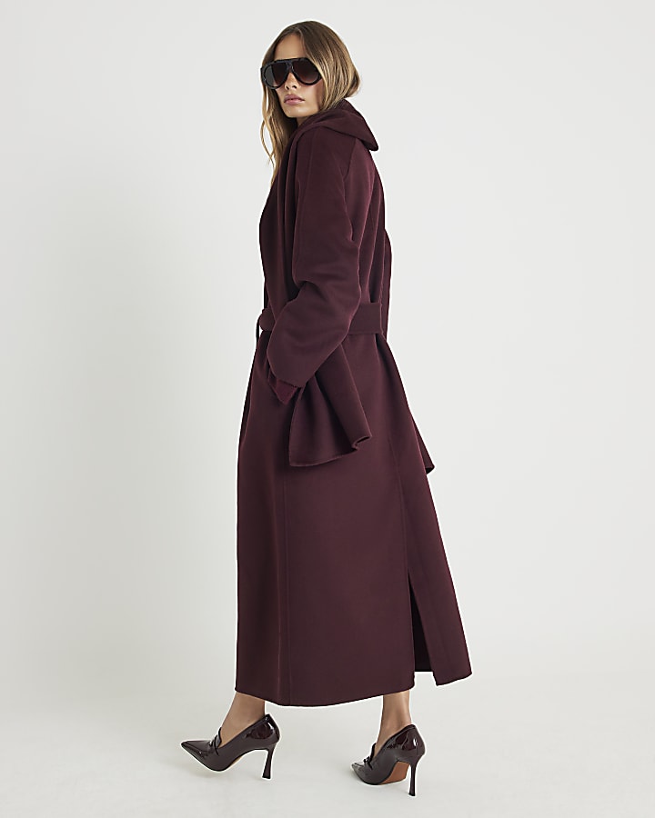 Red Handmade Scarf Coat